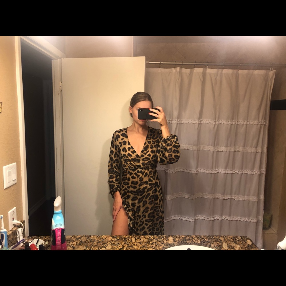 Sheer leopard maxi dress